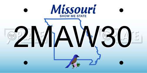 2MAW30 Missouri License Plate