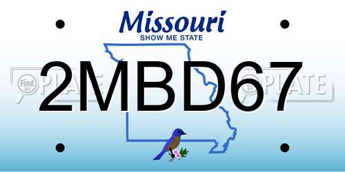 2MBD67 Missouri License Plate