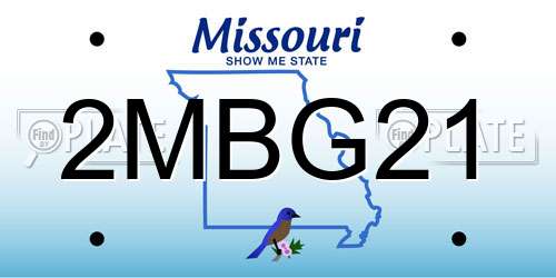 2MBG21 Missouri License Plate
