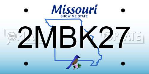 2MBK27 Missouri License Plate