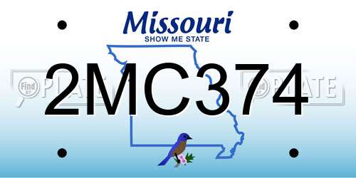 2MC374 Missouri License Plate