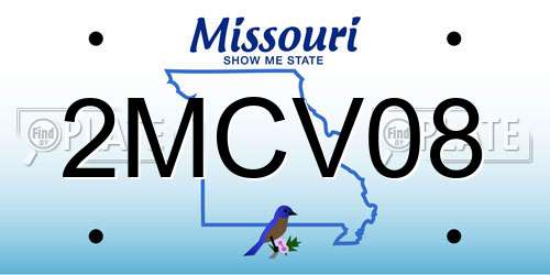 2MCV08 Missouri License Plate