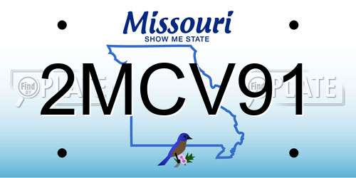 2MCV91 Missouri License Plate
