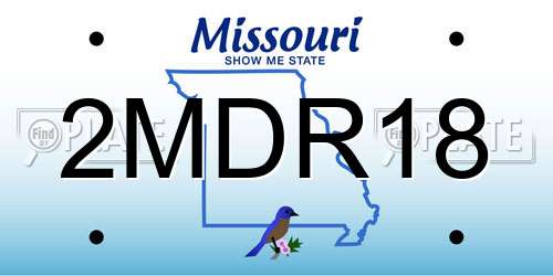 2MDR18 Missouri License Plate