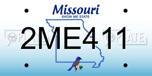 2ME411 Missouri License Plate