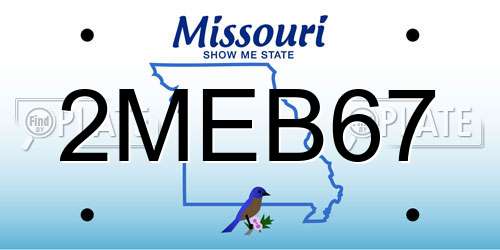 2MEB67 Missouri License Plate