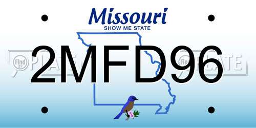 2MFD96 Missouri License Plate