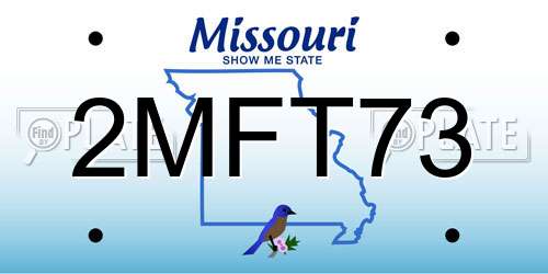 2MFT73 Missouri License Plate