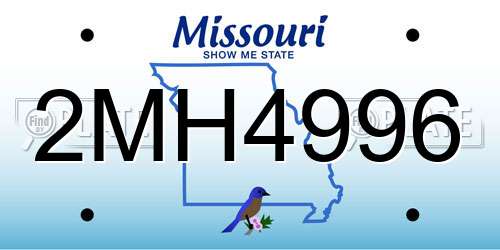 2MH4996 Missouri License Plate