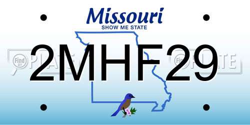 2MHF29 Missouri License Plate