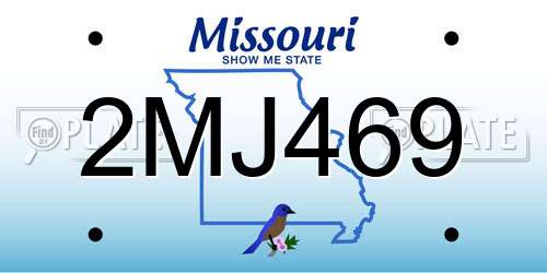 2MJ469 Missouri License Plate