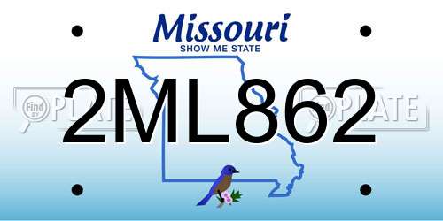 2ML862 Missouri License Plate