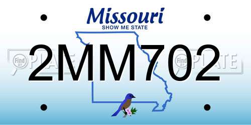 2MM702 Missouri License Plate