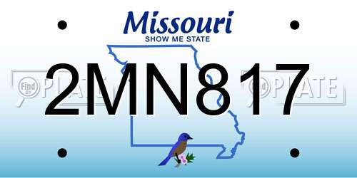 2MN817 Missouri License Plate