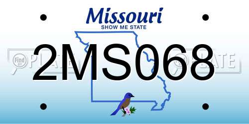2MS068 Missouri License Plate