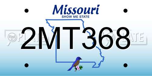 2MT368 Missouri License Plate