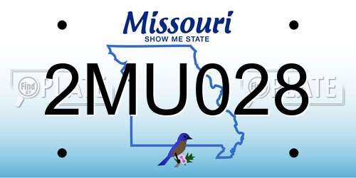 2MU028 Missouri License Plate