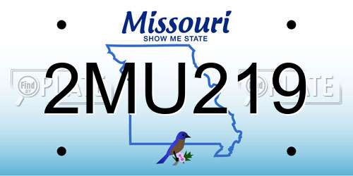 2MU219 Missouri License Plate