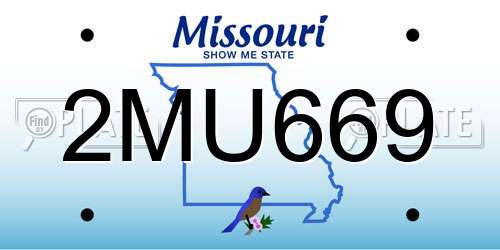2MU669 Missouri License Plate