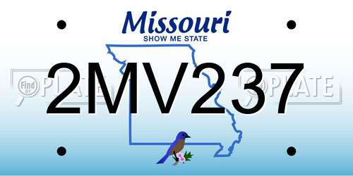 2MV237 Missouri License Plate