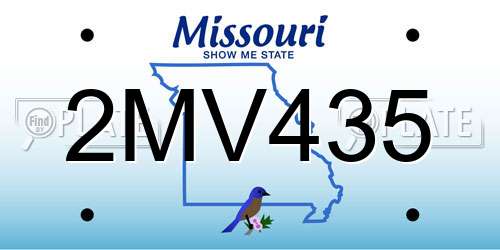 2MV435 Missouri License Plate