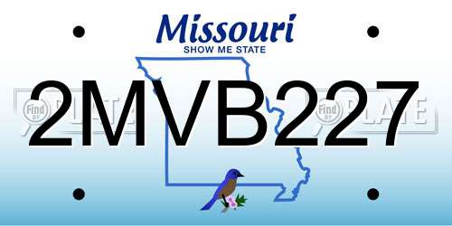 2MVB227 Missouri License Plate