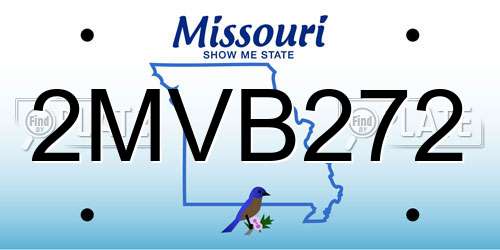 2MVB272 Missouri License Plate