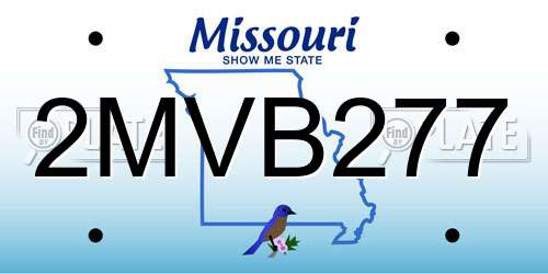 2MVB277 Missouri License Plate