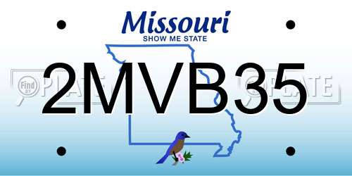 2MVB35 Missouri License Plate