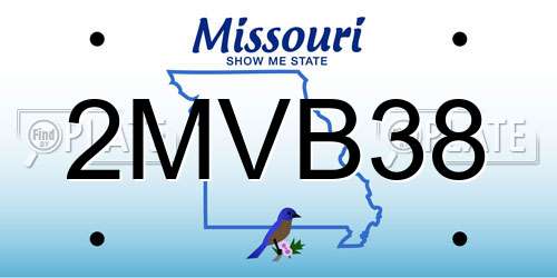 2MVB38 Missouri License Plate