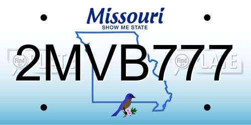 2MVB777 Missouri License Plate