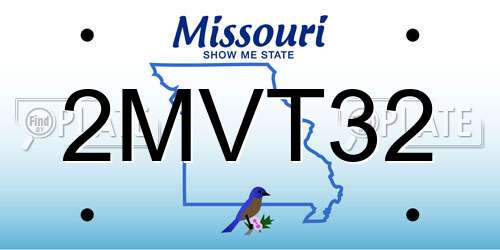 2MVT32 Missouri License Plate