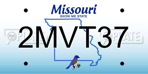 2MVT37 Missouri License Plate