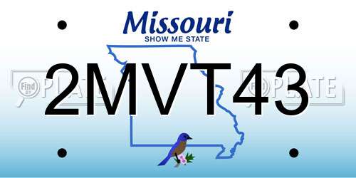 2MVT43 Missouri License Plate