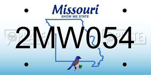 2MW054 Missouri License Plate