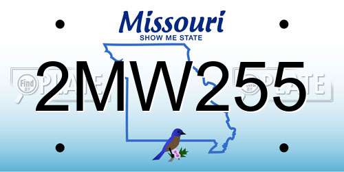 2MW255 Missouri License Plate