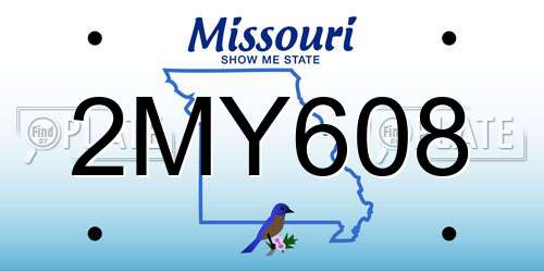 2MY608 Missouri License Plate