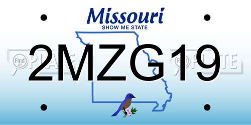 2MZG19 Missouri License Plate