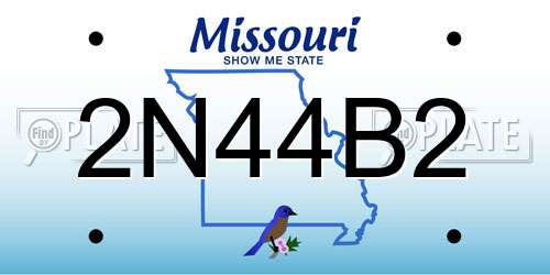 2N44B2 Missouri License Plate