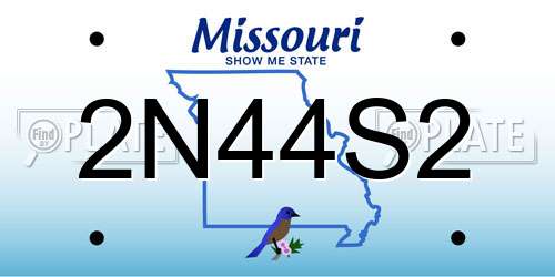 2N44S2 Missouri License Plate