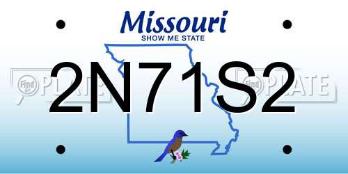 2N71S2 Missouri License Plate