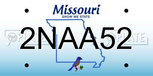 2NAA52 Missouri License Plate
