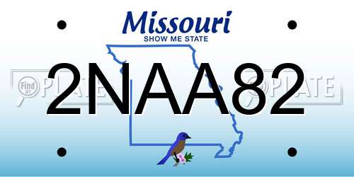 2NAA82 Missouri License Plate