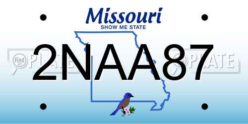 2NAA87 Missouri License Plate