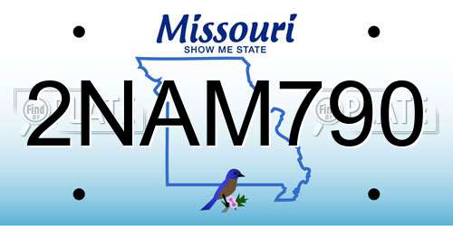 2NAM790 Missouri License Plate