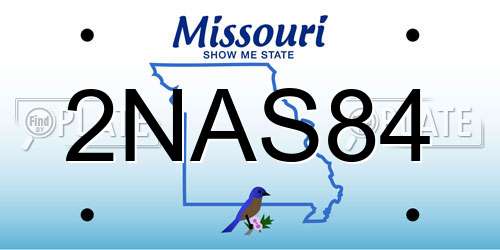 2NAS84 Missouri License Plate