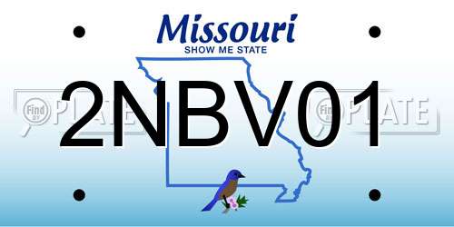 2NBV01 Missouri License Plate