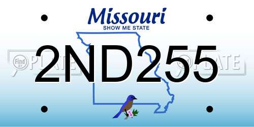 2ND255 Missouri License Plate