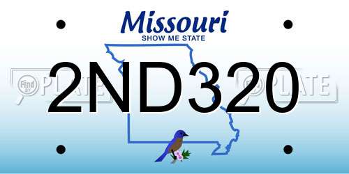 2ND320 Missouri License Plate