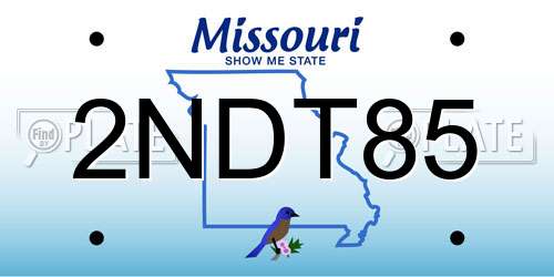 2NDT85 Missouri License Plate